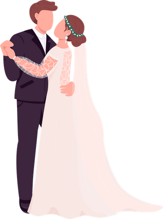 Bride and groom dance  Illustration