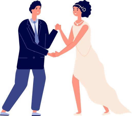 Bride and groom dancing  Illustration