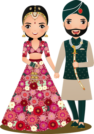 Bride and groom  Illustration