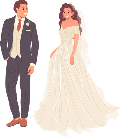 Bride and groom  Illustration