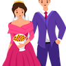bride and groom illustration svg