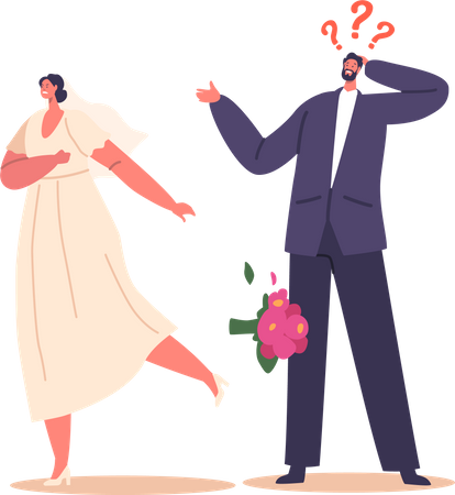 Bride Character Sudden Departure During Wedding Ceremony Creates Shock And Confusion  Illustration