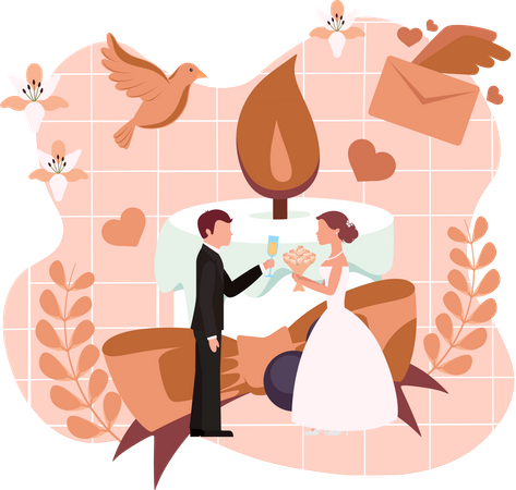 Bride Groom  Illustration
