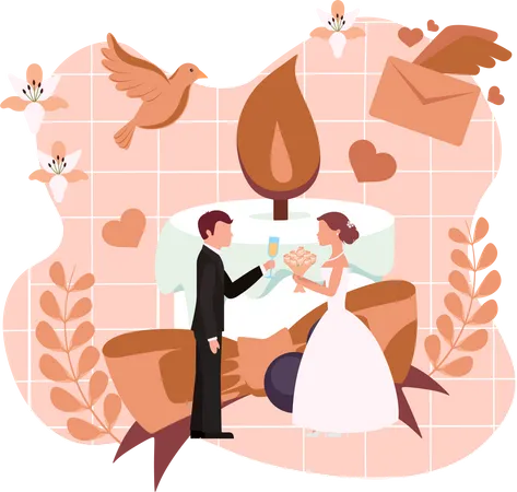 Bride Groom  Illustration