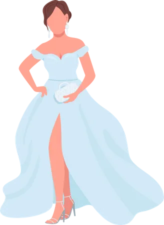 Bride wearing white dress  Illustration