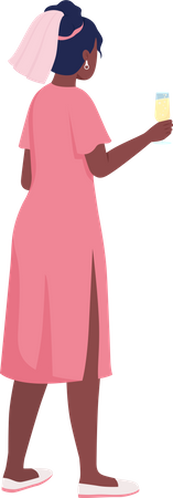 Bridesmaid raising toast  Illustration