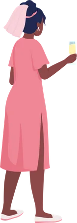 Bridesmaid raising toast  Illustration