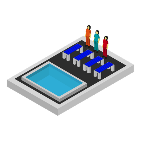 Brincadeira de piscina  Illustration
