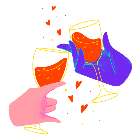 Brindis con champaña  Ilustración