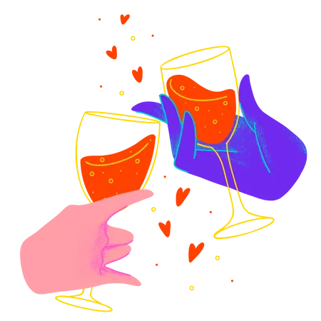 Brindis con champaña  Ilustración