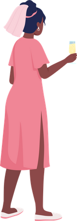 Dama de honor levantando brindis  Ilustración
