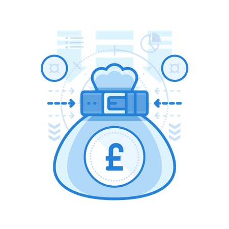 British Pound Bag  Illustration