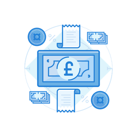 British Pound Cash  Illustration