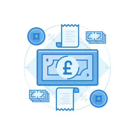 British Pound Cash  Illustration