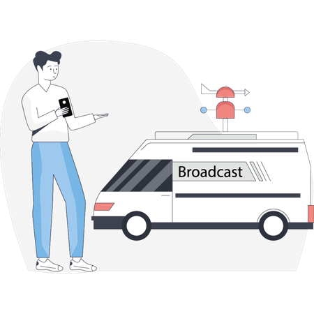 Broadcast's new app for ndroid and iOS showcasing its features and user-friendly interface  Illustration