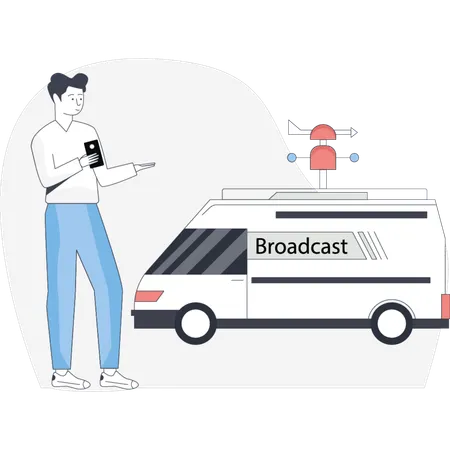 Broadcast's new app for ndroid and iOS showcasing its features and user-friendly interface  Illustration