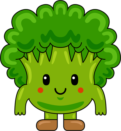 Broccoli Mascot  Illustration