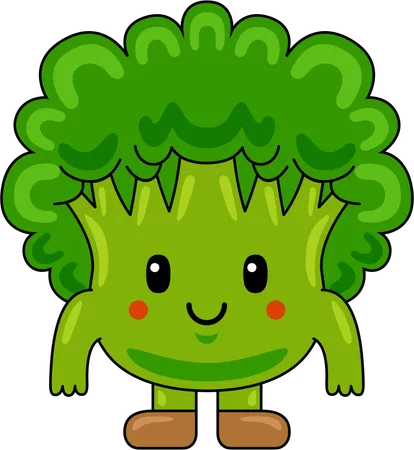 Broccoli Mascot  Illustration