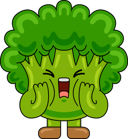 Mascotte de brocoli criant  Illustration