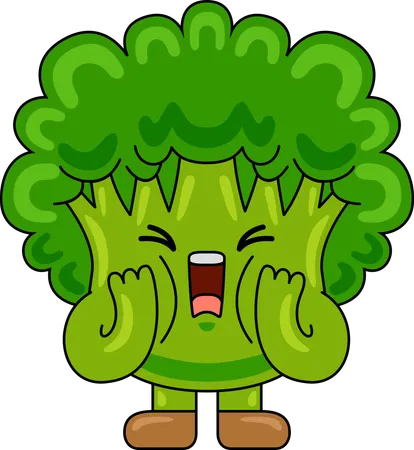 Mascotte de brocoli criant  Illustration