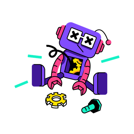 Broken AI assistant  Illustration