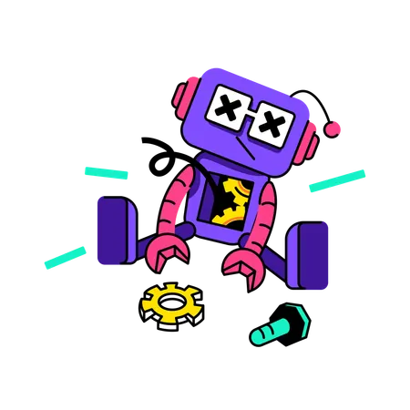 Broken AI assistant  Illustration