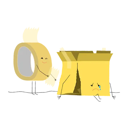 Broken Delivery box  Illustration