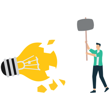 Broken Idea – Damaged Innovation  Illustration