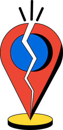 Broken Location Pin  Illustration