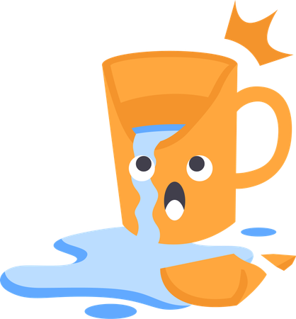 Broken Mug On Webpage  Illustration