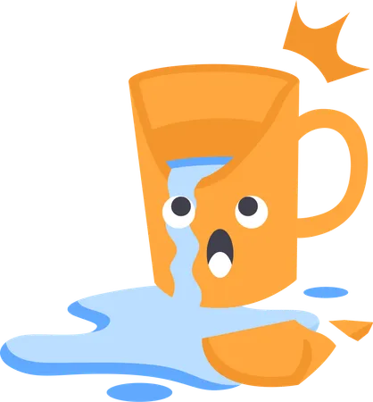 Broken Mug On Webpage  Illustration