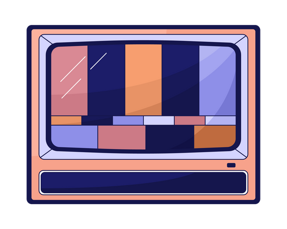 Broken old tv  Illustration