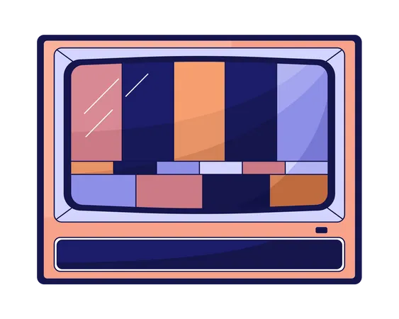 Broken old tv  Illustration