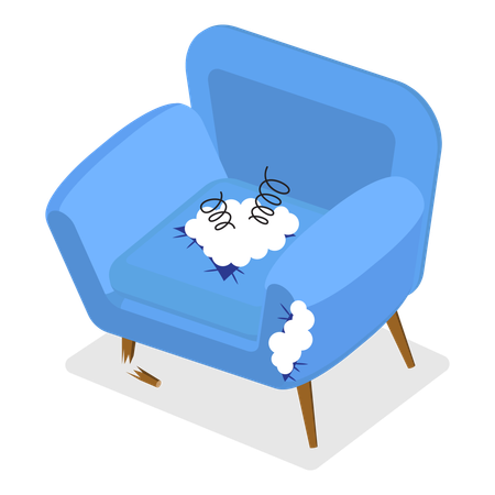Broken sofa chair  Illustration