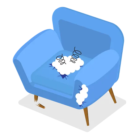 Broken sofa chair  Illustration