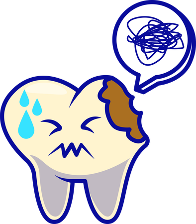 Broken Tooth Mascot  Illustration