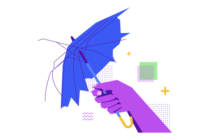 Broken Umbrella  Illustration