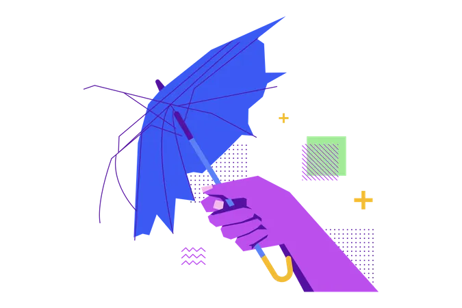 Broken Umbrella  Illustration