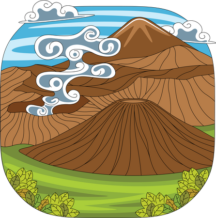 Bromo National Park  Illustration