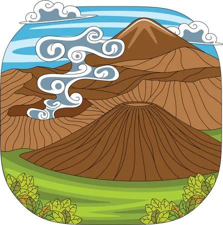 Bromo National Park  Illustration