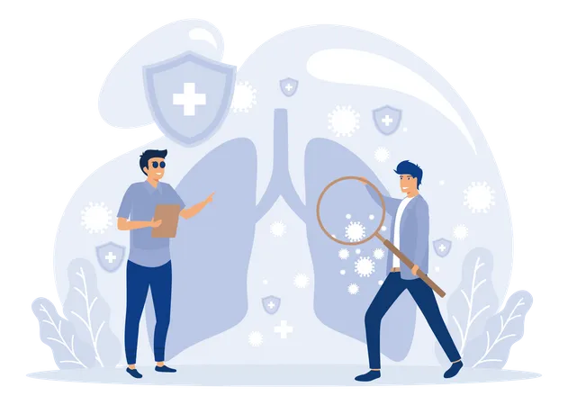 Bronchial asthma diagnosis  Illustration