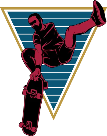 Brooklyn Skateboard Born to Skate  Illustration