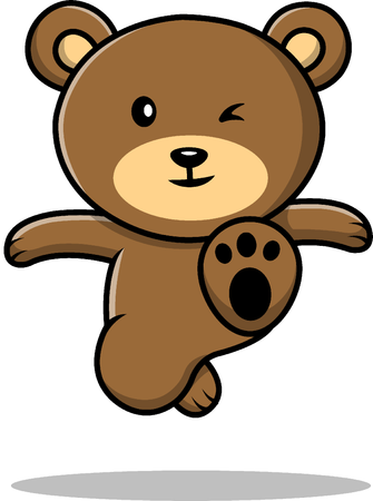 Brown Bear Jumping  Illustration