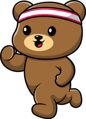 Brown Bear Running  Illustration