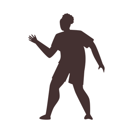 Brown silhouette of woman in waiting position  Illustration
