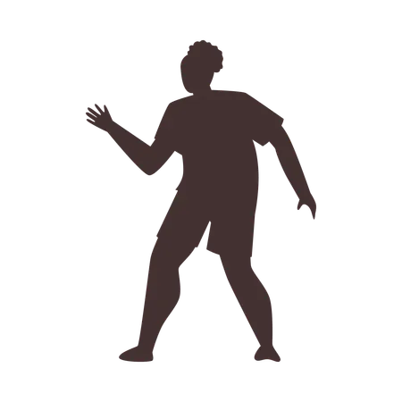 Brown silhouette of woman in waiting position  Illustration