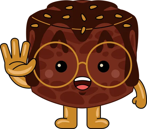 Brownie Mascot Character saying hello  Illustration