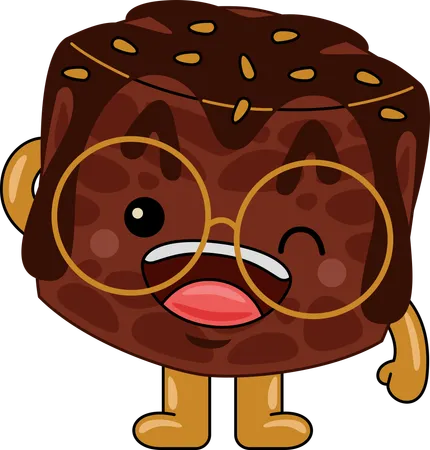 Mascotte de Brownie avec un clin d'œil  Illustration