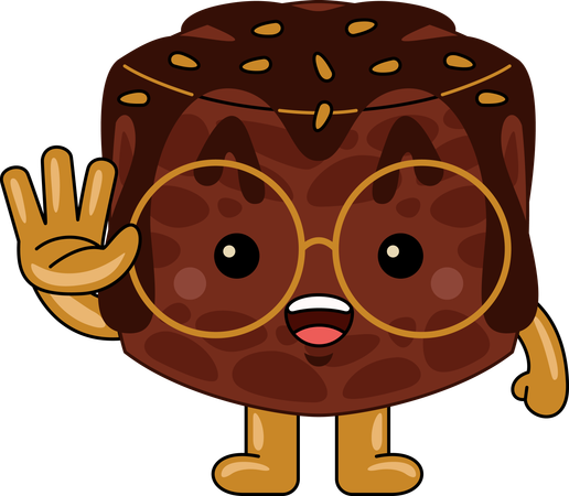 Mascotte de Brownie qui dit bonjour  Illustration