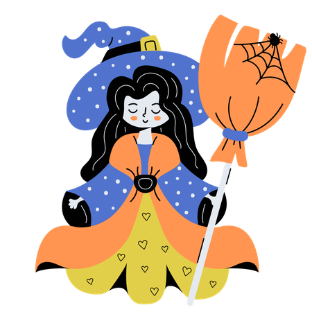 Bruja de halloween  Ilustración